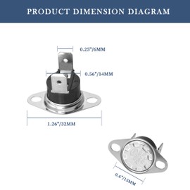 ORTVS KSD201 70 Microwave Thermostat fits GE, Thermal Fuse, Temperature Control Switch, for GE Microwave Oven Normally Closed Thermal Fuse