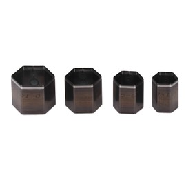 4 Pieces Leather Cutting Dies Hexagonal Hand Cut Box Punch Tool Hex Shape Hollow Alloy Steel Utensils Chopping Transfer Punch