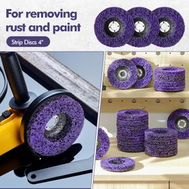 Landhoow 20 Pcs Strip Discs Rust Remover Wheel 4" x 5/8" Stripping Wheel Paint Disc Abrasive for Rust Oxidation Welds Metal Wood Angle Grinder