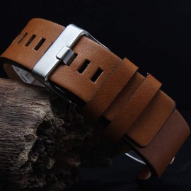 Choco & Man Diesel Watch Strap, 0.9 inches (22 mm), 0.9 inches (24 mm), 1.0 inches (26 mm), 1.1 inches (28 mm), 1.2 inches (30 mm), 4 Colors, Genuine Leather Watch Band, Waterproof, Comes with 3 Spring Bars + Spring Bar Removal + Exclusive Box, Coffee (s