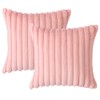 Sungeek Set of 2 Pink Faux Rabbit Fur Cushion Covers