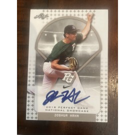 JOSHUA HAHN "1ST EVER PRINTED" 2018 LEAF PERFECT GAME RC AUTO SIGNED