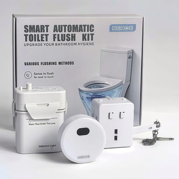 KERDE 8B Automatic Toilet Flusher Touchless Motion Sensor Battery Operated