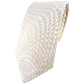 blick. Elementum in Plain Monochrome Dot Textured Silk Tie – 100% Pure Silk Tie - crème-white