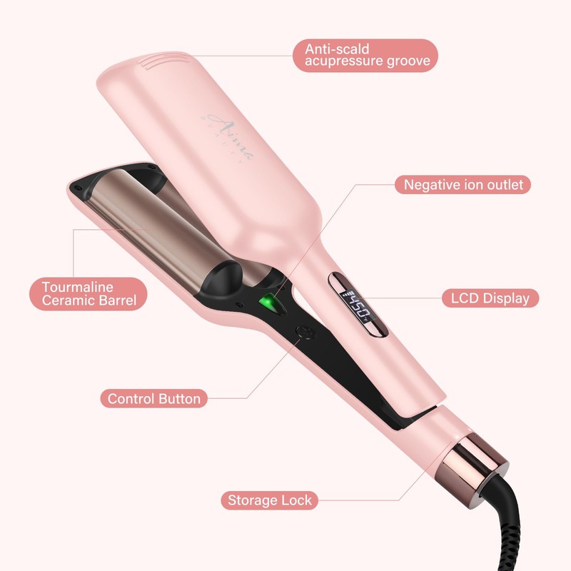 32mm (1.25") Aima Beauty Mermaid Hair Waver,Anti-Scald Wave Curling Iron