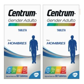 Multivitamínico Centrum Hombre Vitamina B Vitamina C y Calcio 2 Pack de 60 Tabletas