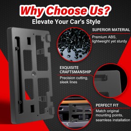 Heavy-Duty ABS Front License Plate Bracket – License Plate Holder & Frame Compatible with Ford Ranger 2019-2022, Quick Installation with Screws, Vibration Dampening & Rust-Proof Design