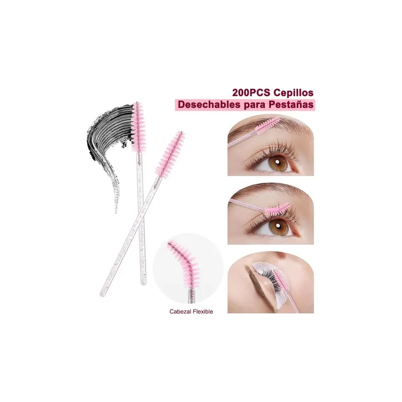 Banna Kit Belleza Profesional: 200 Microbrush, 100 Cepillos Pestañas, 100