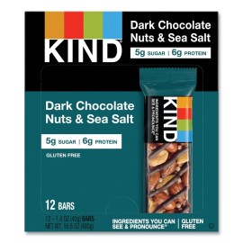 KIND 17851 1.4 oz. Nuts Bar - Dark Chocolate Nuts and Sea Salt (12/Box) New