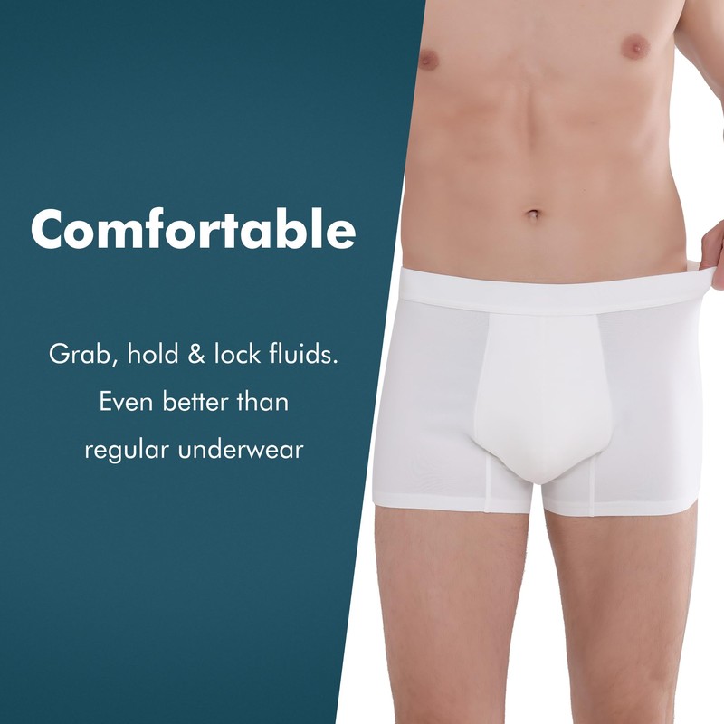 AIRCUTE Washable Absorbent Urinary Incontinence Underwear for Men, Soft Leak