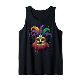 Football Mardi Gras Mask Beads Tank Top