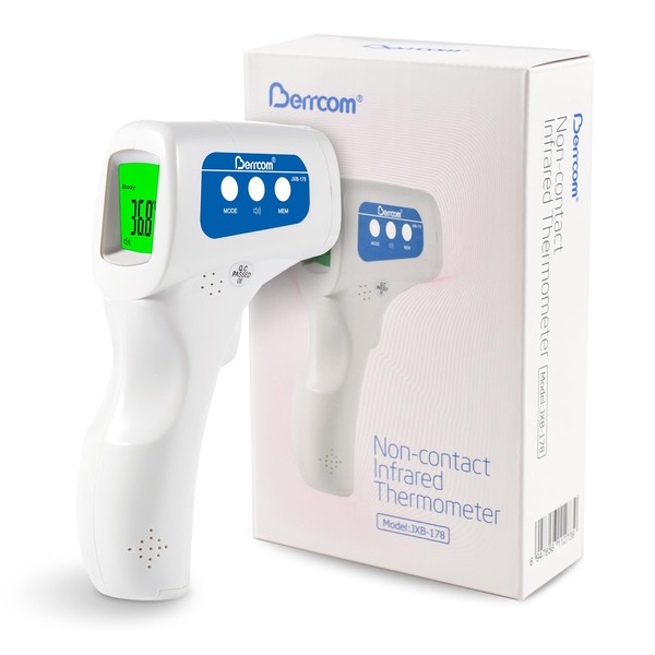 Berrcom Fieberthermometer Kontaktlos Infrarot Stirnthermometer Digitales Medizinisches Thermometer 3 in