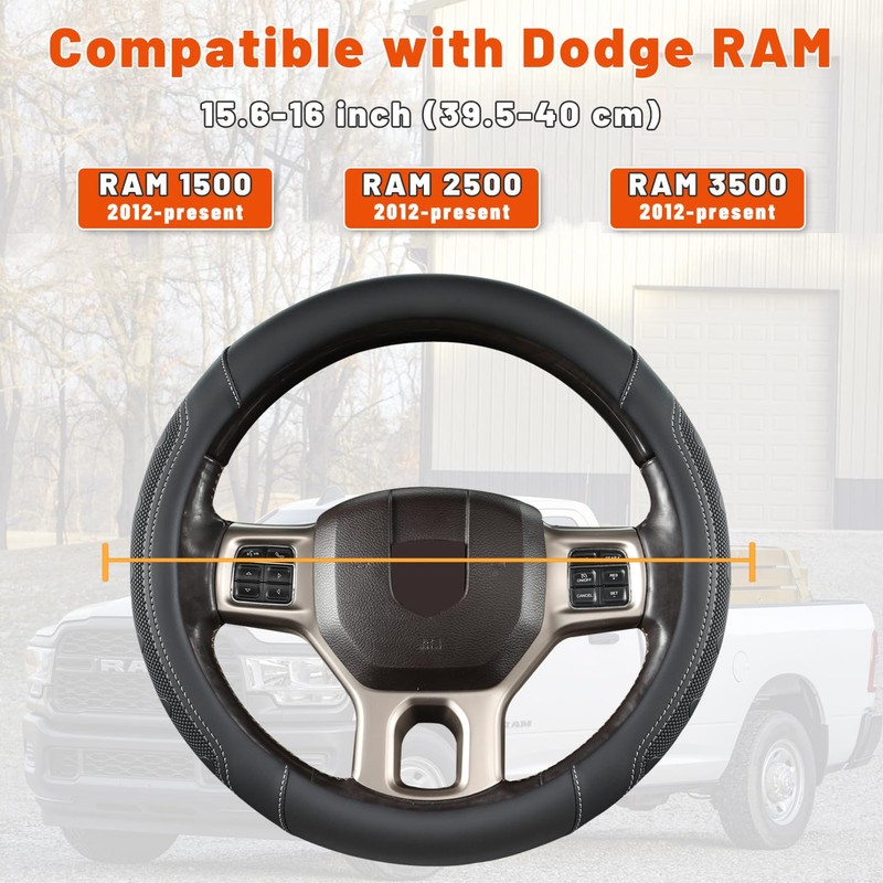 GIANT PANDA Car Steering Wheel Cover for RAM 1500 2500