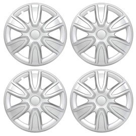 FINDAUTO Set (4) Silver Hubcap 2013-2018 for Toyota Camry Corolla 15inch Hubcap Rim Steel Wheel Cover Wheel Cover
