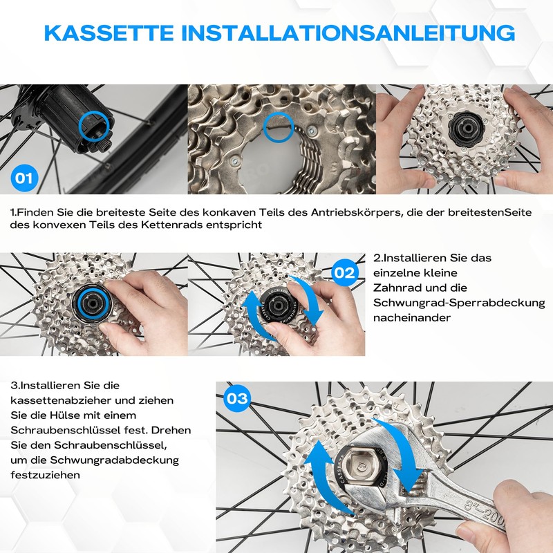 WATSABRO Bicycle Chain Whip with Sprocket Puller and Puller, Universal,