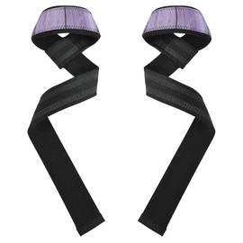 Correas de levantamiento de pesas antideslizantes de grano de madera morada de 26 pulgadas, para levantamiento de potencia, entrenamiento de fuerza, bandas de resistencia para hacer ejercicio