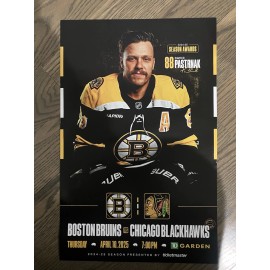 Boston Bruins Game Poster VS Chicago Blackhawks 4/10/25 #88 David Pastrnak ￼￼
