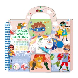 Magic Water Painting - My Superheroes, Paint with Water, Re-usable Colouring, Stickers, Refillable Water Pen and Lots of Activities, Ideal for Children Ages 3-7 Years, FSC