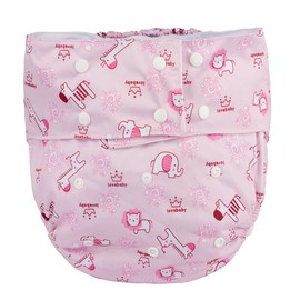 Teen Adult Cloth Diaper Nappy Reusable Washable (Pink Animals) Medium