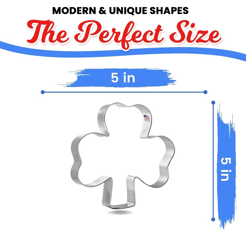 Foose Shamrock Cookie Cutter 5 Inch –Tin Plated Steel Cookie