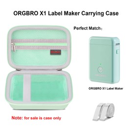 Elonbo Carrying Case for ORGBRO X1 Label Maker Machine, Portable Bluetooth Label Printer Storage Holder, Wireless Built-in Cutter Small Label Makers Handheld Sticker Maker Travel Bag, Green