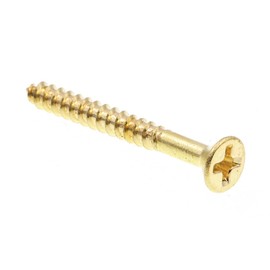 Prime-Line 9034769 Wood Screw, Flat Head Phillips, #6 X 1-1/4 in, Solid Brass, Pack of 100