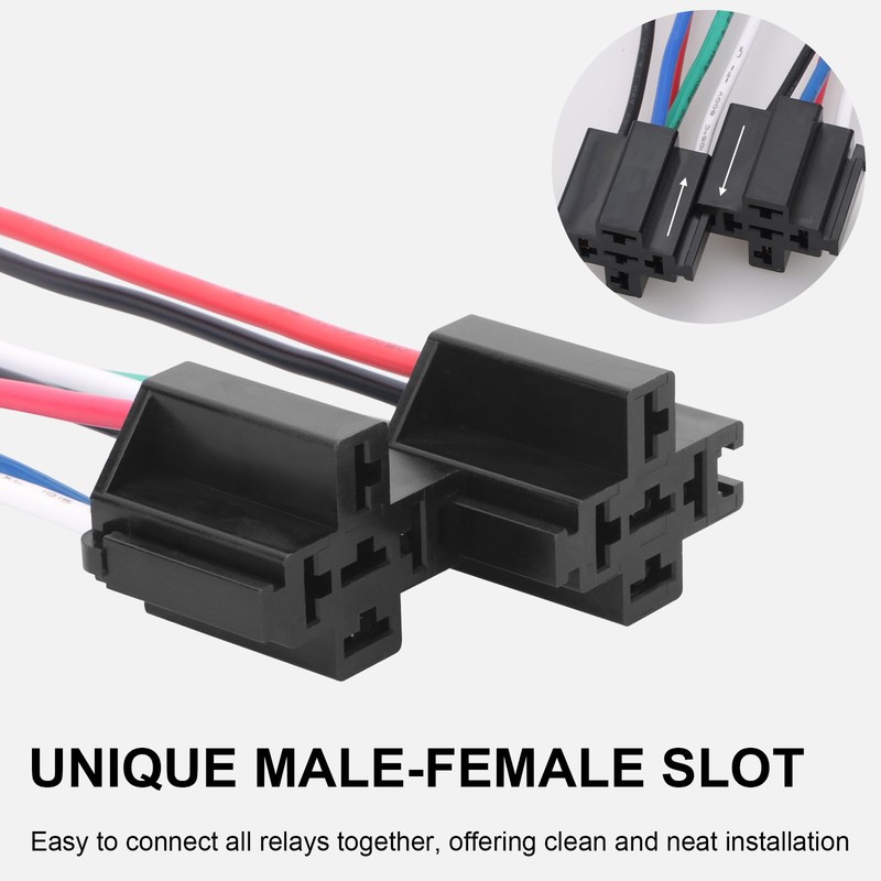 Weasch 4 Pack Fuse Relay Switch Kit, 12V 30A, 5