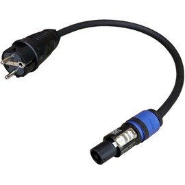 NWP Power Cable 0.5 m powerCON Blue to 230 V Schuko Plug - 3 x 2.5 mm² - Rubber Hose Cable - NAC3FXXA-W-S Power-In (Blue)