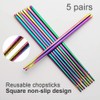 Stainless Steel Chopsticks Reusable Multicolor Lightweight 304 Metal Chopsticks Dishwasher