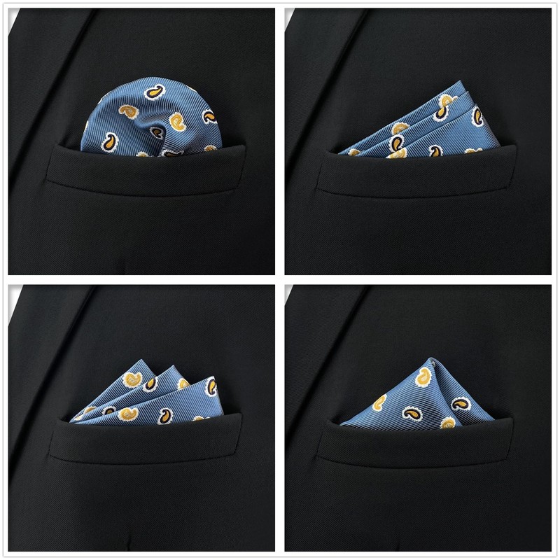 S&W SHLAX&WING 5-Piece Set Men's Pocket Square 32cm Formal Handkerchief