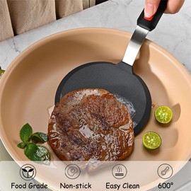 Espátula de silicona para panqueques, espátula ancha de silicona con mango alargado, espátula de cocina resistente al calor de 700 °F para utensilios de cocina antiadherentes, utensilios de cocina