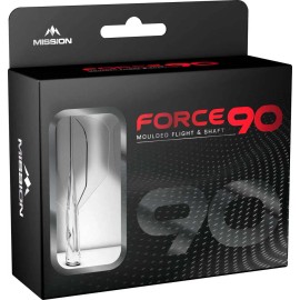 Mission Force 90 - Molded Flight & Shaft System - Clear - Standard No6 - Tweenie - Clear, Tweenie (67.7mm in length excluding thread), Composite Material