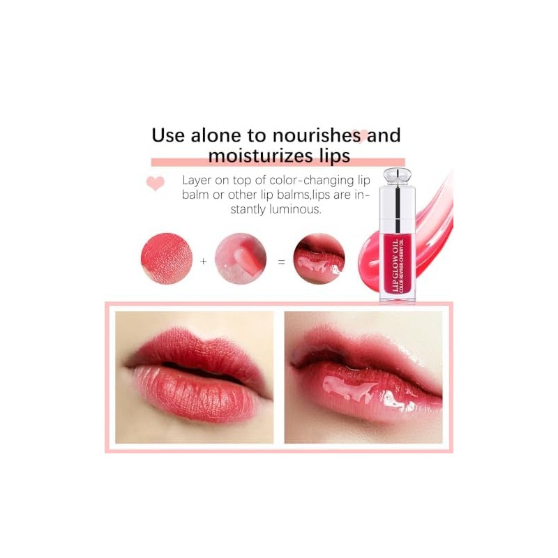 Aceite labial voluminoso, bálsamo labial hidratante con tinte brillante, cuidado