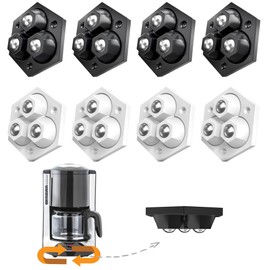Appliance Sliders for Kitchen Appliances, 8 Pack 360° Rotating Mini Caster Wheels with Stainless Steel Balls, Self Adhesive Sticky Rollers for Coffee Maker, Air Fryer, Mixer