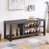 EXCEFUR Industrial Entryway Bench, Rustic Indoor Shoe Boot Storage Bench