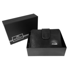 Quenchy London Ladies RFID Blocking Leather Purse - Multi Debit or Credit Card Spaces and Pockets with Zipped Closure - Zip Around Coins Section - (QL330QAX Boxed)