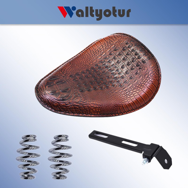 waltyotur Motorcycle Soft Leather Solo Seat Spring Bracket Replacement for