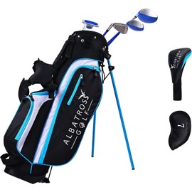 Elevon Junior Complete Golf Club Set with Stand Bag for Age 6-8, Blue/Black