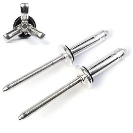 Tri-Fold Exploding Pop Rivets 3/16 (#6) Aluminum Blind Rivets with Sealing Washer 6-8, 3/16" x 1/2" Grip (0.312-0.500) QTY 25