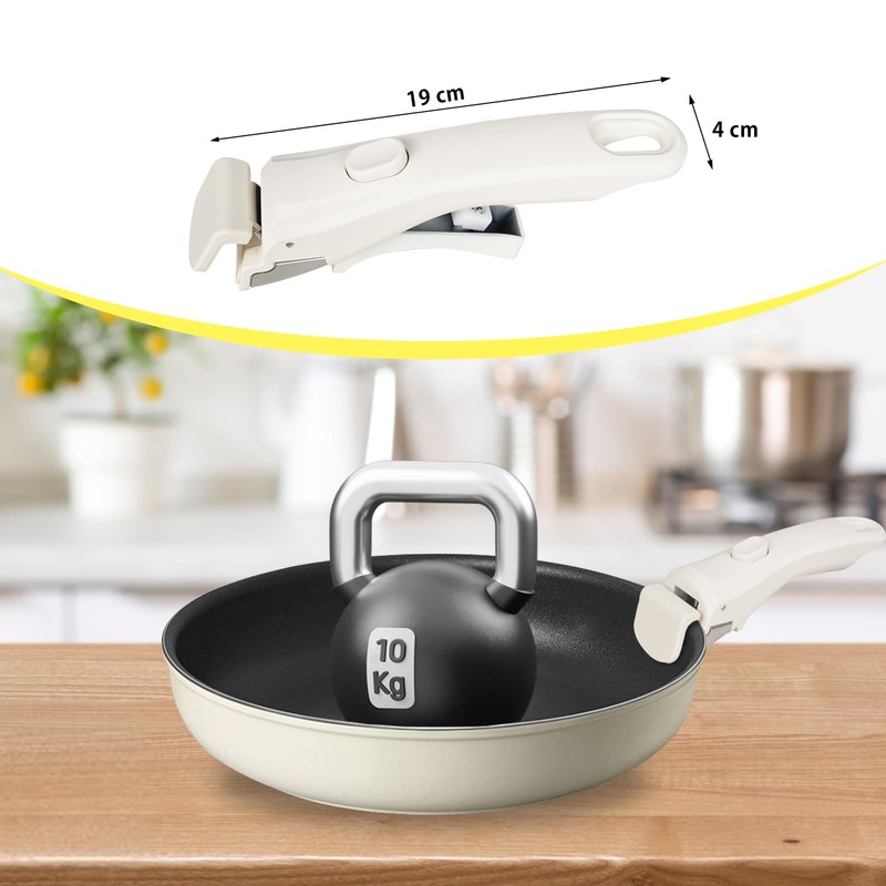 Mairearn 着脱式 フライパン取っ手 鍋用ハンドル 耐熱 滑り止め ワンタッチ簡単操作 コンパクト収納 汎用 交換用