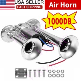 Unbranded 1000DB 12V Electric Trains Horns Air Train Horn Kit for Truck Car Super Loud