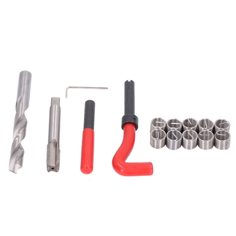15Pcs/Set Thread Repair Kit Insert Compatible Hand Tool for Auto