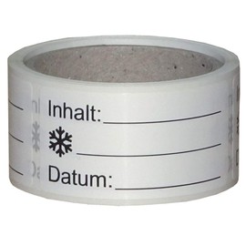 Freezer Labels, Foil Freezer Stickers, 62 x 30 mm, Black (500)