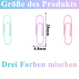 luckaide Büroklammern, 200 Stück Büroklammern Bunt Set Klein Büroklammer Oval Motiv Paper Clips mit Transparentbox für Büro, Klassenzimmer, Aktenklammer