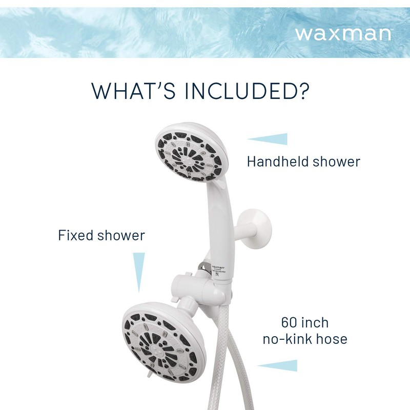 Waxman Serene Premium Fixed Shower Head with Handheld Attachment and