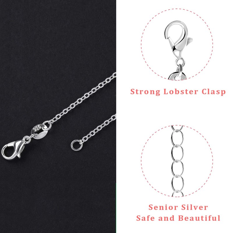 50 Pack Necklace Chains Bulk Silver Plated Cable Chain Pack