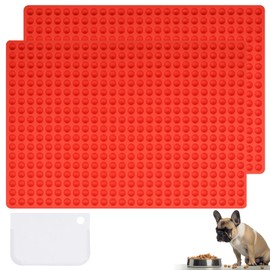 2 Stück Backmatte Hundekekse,Silikon Hundekekse Backform mit Teigschaber,Wiederverwendbare Backform für Hundeleckerli 468 Gitter,Backform Matten für die Zubereitung von Leckerlis für Haustiere