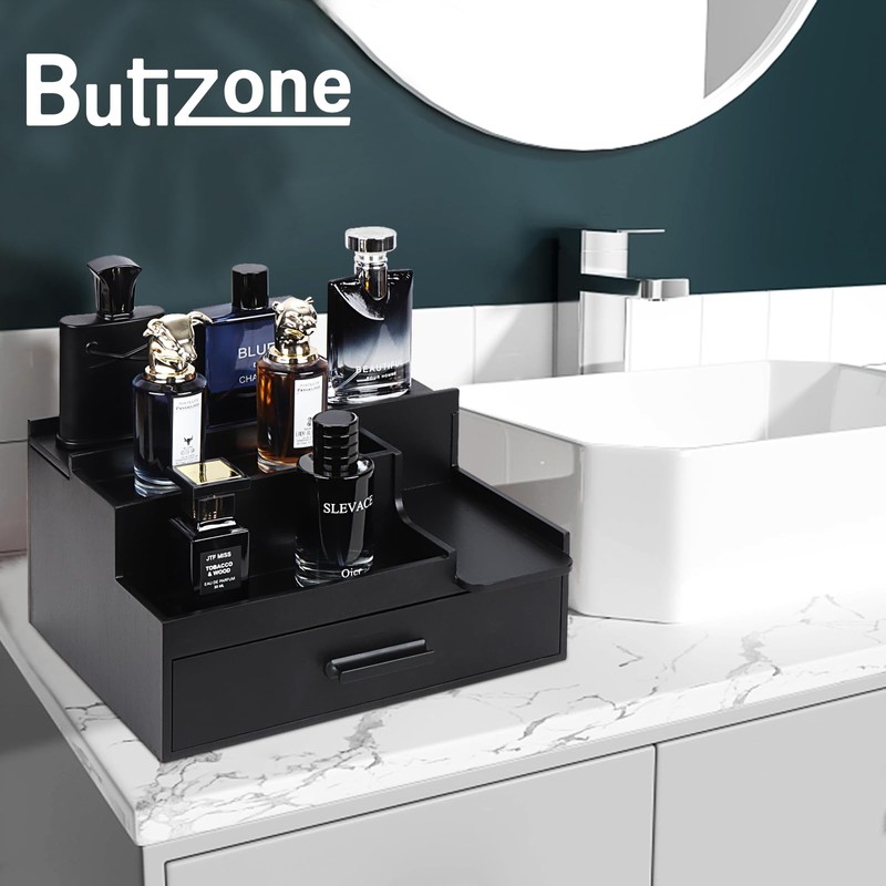 Butizone Cologne Organizer for Men, 3 Tier Perfume Stand Holder