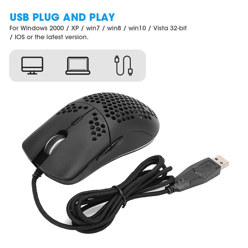 J900 Ratón Gaming con Cable, Ratón de Computadora con Carcasa