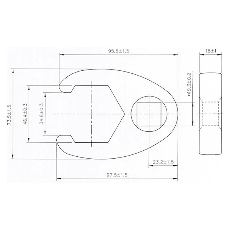 BGS crowfoot spanner, 20 mm, 3/4 inch, 46 mm, 1759-46